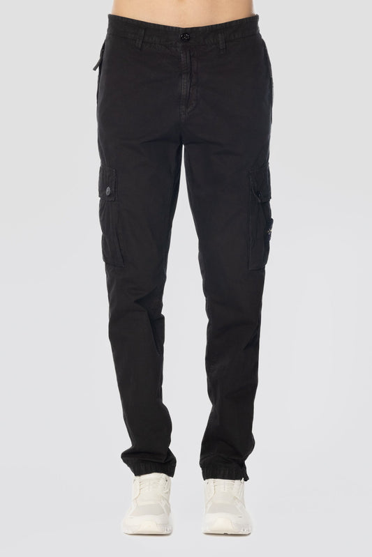 Schwarze Baumwoll-Cargo-Hosen Pants