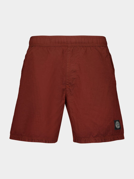 Rame Red Nylon Metal Econyl® Swim Trunks
