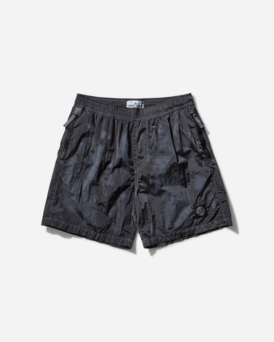 Men's Nylon Metal Laser Camo Swim Shorts Lead Grey