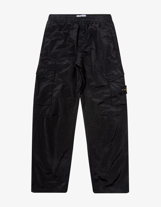 Stone Island Black Nylon Metal Cargo Trousers